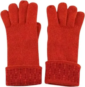 Herm&egrave;s Pre-owned Cashmere Handschoenen - Dames - Vintage Accessoires - Rood - ONE Size - Kasjmier - Vintage