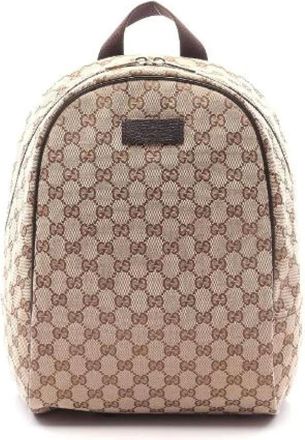 Gucci Pre-owned Backpacks, female, Beige, Size: ONE SIZE Pre-owned Canvas Backpack