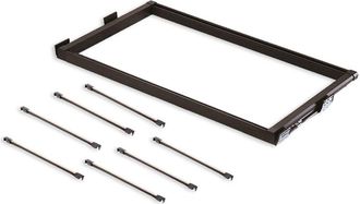 Emuca Emuca Kit De 7 Varillas Pantalonero Y Bastidor De Gu&iacute;as Para Armarios Moka, Cierre Suave, Regulable, M&oacute;dulo 900mm, Aluminio Y Acero, Color Moka