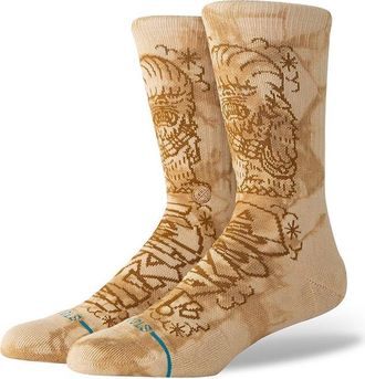 Stance Dj Chewie Crew Knee High Socks Shoes Sand : MD (US Mens Shoe 6-8.5 - Womens Shoe 8-10.5), Cotton/Nylon/Polyester