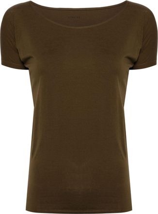 Christophe Lemaire U-neck T-shirt - women - Cotton/Elastane - S - Brown