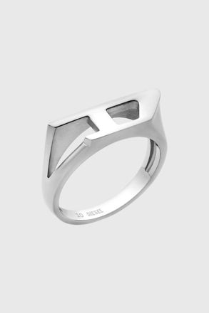 Diesel Stainless steel signet ring - Rings - Unisex - Silver