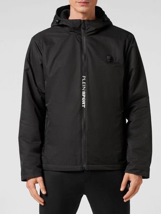 Plein Sport Giacca a vento in tessuto tecnico con cappuccio e logo