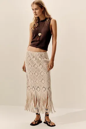 Hunter Bell Rivington Crochet Midi Skirt