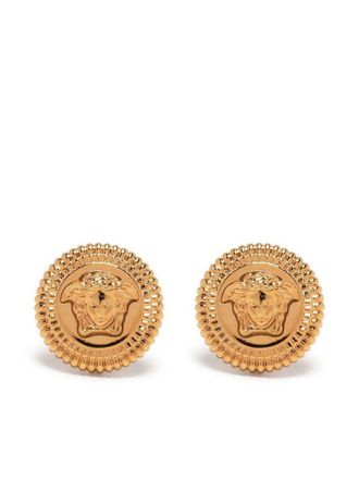 Versace Gold Earrings With Medusa Logo