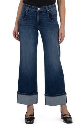 Kut from the Kloth Meg High Waist Cuffed Hem Wide Leg Jeans in Kindhearted at Nordstrom Rack, Size 4