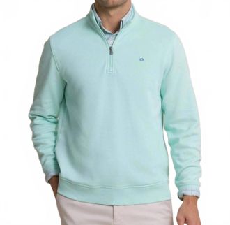 Southern Tide Sandy Cove Pique Quarter Zip Top In Gulf Shores