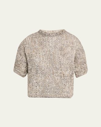 Brunello Cucinelli Couture Metallic Mohair Top