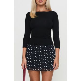 Princess Polly Alouette Stretch Top in Black at Nordstrom, Size 10