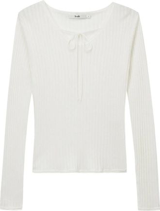 B+ab Top in maglia a coste - Bianco