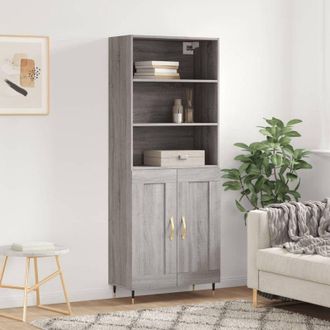 vidaXL Vidaxl - Furniture Limited - Aparador Alto Madera Contrachapada Gris