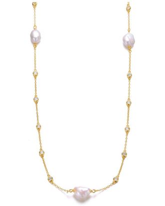 Genevive 14K Over Silver 14.5-15Mm Pearl Necklace