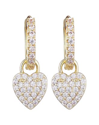 Adornia Adornia 14K Plated Cz Heart Huggie Earrings