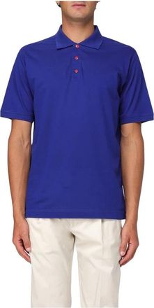 Kiton Polo Shirt met korte mouwen - Heren - Polos - Blauw - XL - Katoen - Tops
