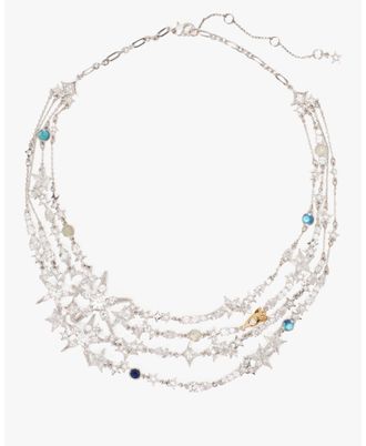 Kate Spade New York Womens Cosmos Statement Necklace - Silver - One Size