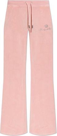 Sporty & Rich Juicy Emblem Wide Sweatpant - Dames - Sweatpants - Roze - XS - Katoen - Broeken