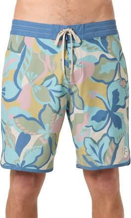 O'Neill OG Print Scallop Board Shorts in Blue Fusion at Nordstrom, Size 34