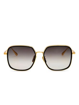 Linda Farrow gold-frame squared sunglasses
