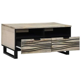Berkfield Home Coffee Tables with Drawer with Storage White, Black 80 x 50 x 40 cm