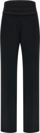 Ermanno Scervino Pantalones de smoking de talle alto en cady - Trousers - Mujer - Negro - M