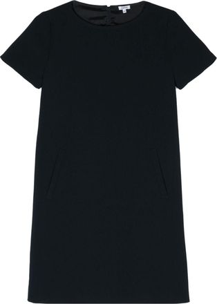 Aspesi round-neck crepe shift dress - women - Viscose/Polyester/Triacetate - 42 - Blue