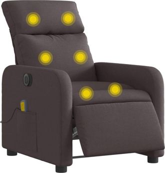 vidaXL Vidaxl - Sill&oacute;n Reclinable De Masaje El&eacute;ctrico Tela Marr&oacute;n Oscuro