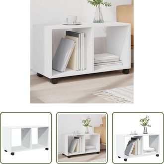 vidaXL Armadietto con ruote - Mobiletto con Ruote Bianco 72x33x42,5 cm in Truciolato