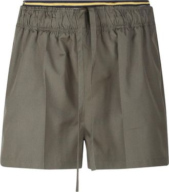 Prada Korte Broeken, Dames, Groen, M, Katoen, Technical Fabric Shorts