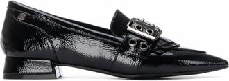 Carmela Womens Leather Pointed Toe Loafers In Black