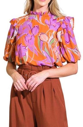 Flying Tomato Floral Print Top in Rust at Nordstrom Rack, Size Medium