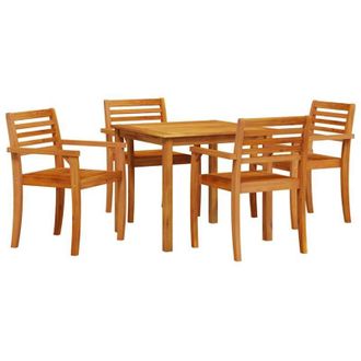 vidaXL Conjunto De Comedor De Jard&iacute;n 5 Pcs Marr&oacute;n Vidaxl