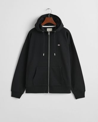 GANT Women Shield Zip Hoodie (XS) BLACK