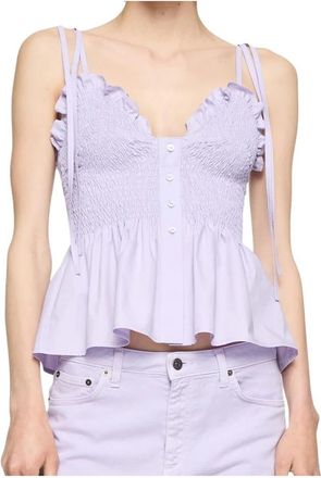 Dondup Blusa - Dames - Tops zonder mouwen - Paars - M - Tops