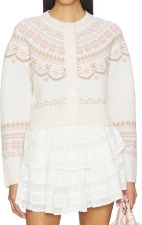 LoveShackFancy Womens Shantae Cardigan In Pink Champagne