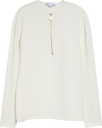 Stella McCartney Iconic Zip Detail Top in White at Nordstrom, Size 10 Us