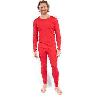 Leveret Mens Solid Thermal Pajama Set in Red at Nordstrom, Size Xx-Large