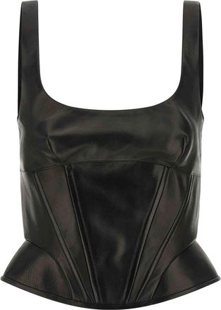 Ermanno Scervino Peplos Leather Top