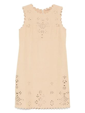Ermanno Scervino Broderie anglaise midi-jurk - Beige