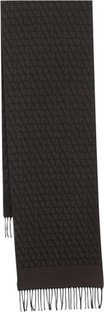 Valentino Garavani Toile Iconographe reversible scarf - men - Virgin Wool/Cashmere - One Size - Brown