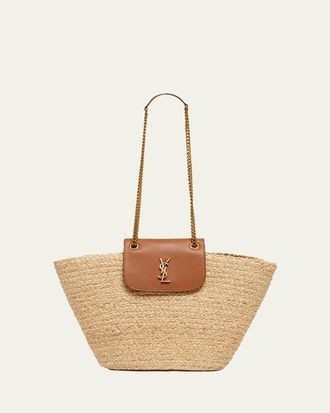 Saint Laurent Panier Tote Bag in Raffia