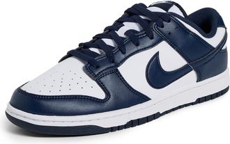 Nike Nike Mens Dunk Low Retro Sneaker, White/Midnight Navy/White, 9.5 UK