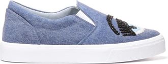 Chiara Ferragni Denim Slip-On Sneakers - Dames - Sneakers - Blauw - 39 EU - Denim - Schoenen