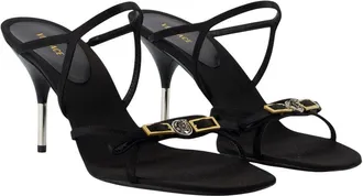 Versace Womens T.80 Mule Black Cotton Heels