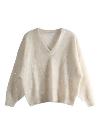 Brunello Cucinelli V-neck sweater - Neutrals