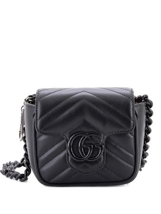 Gucci GG Marmont Flap Matelasse Leather Mini belt bag - Zwart