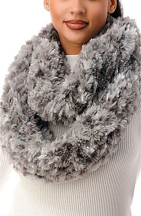 MARCUS ADLER Faux Fur Stretch Infinity Scarf in Grey at Nordstrom Rack
