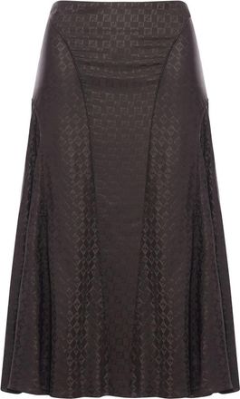 Fendi Logo-plaque Flared Midi Skirt