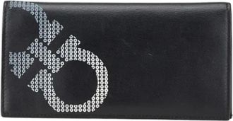 Ferragamo Pre-owned Lange portemonnee (bi-fold) - Heren - Vintage Accessoires - Zwart - ONE Size - Leer - Vintage