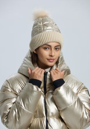 Luhta Strickm&uuml;tze LUHTA LUHTA NAUMOLA, Damen, fudge, Obermaterial: 100% Polyamid. Futter: 100% Polyester. Wattierung: 100% Polyester, M&uuml;tzen Strickm&uuml;tze, au