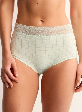 Miiyu Womens Lace trim high-waist boyshort Organic cotton